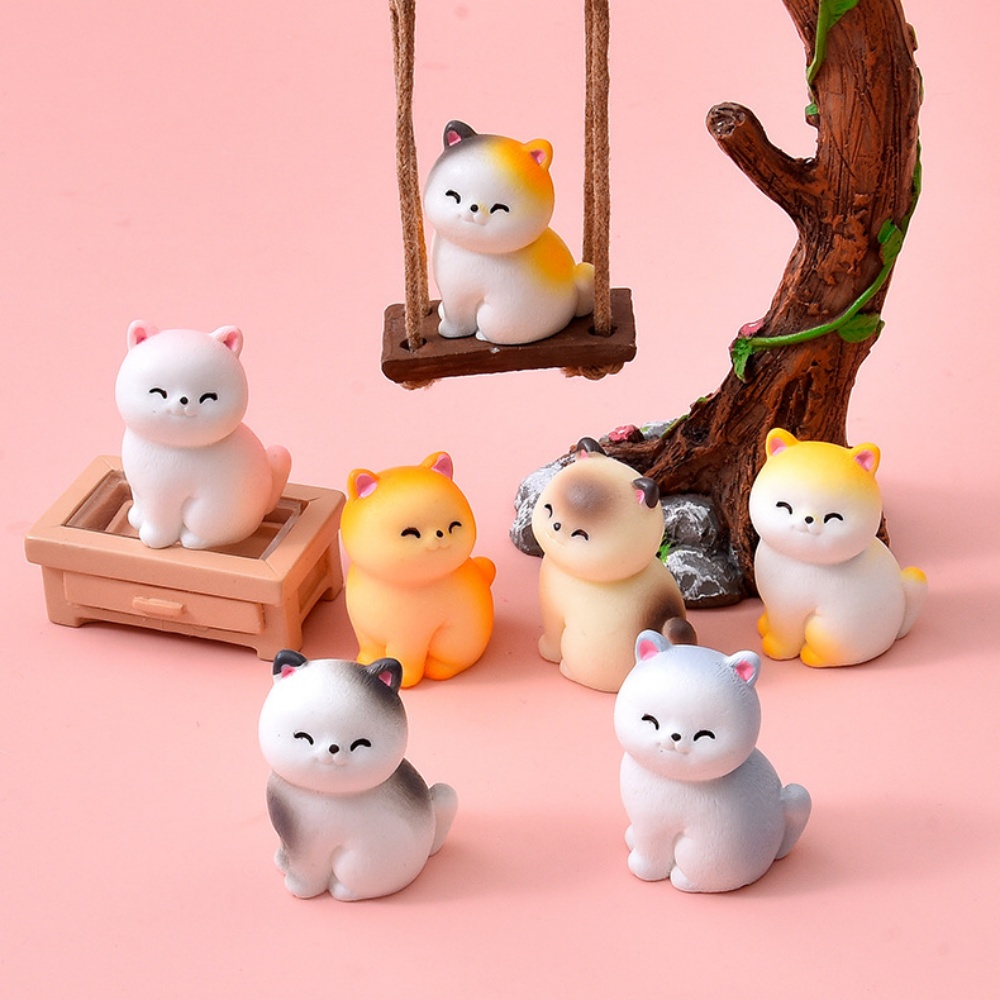 Bonsai Garden Gift - ของตกแต่งเรซิ่นรูปแมวน่ารัก 8 ชิ้น สำหรับตกแต่งสวนบอนไซ บ้าน หรือสวนเทพนิยาย