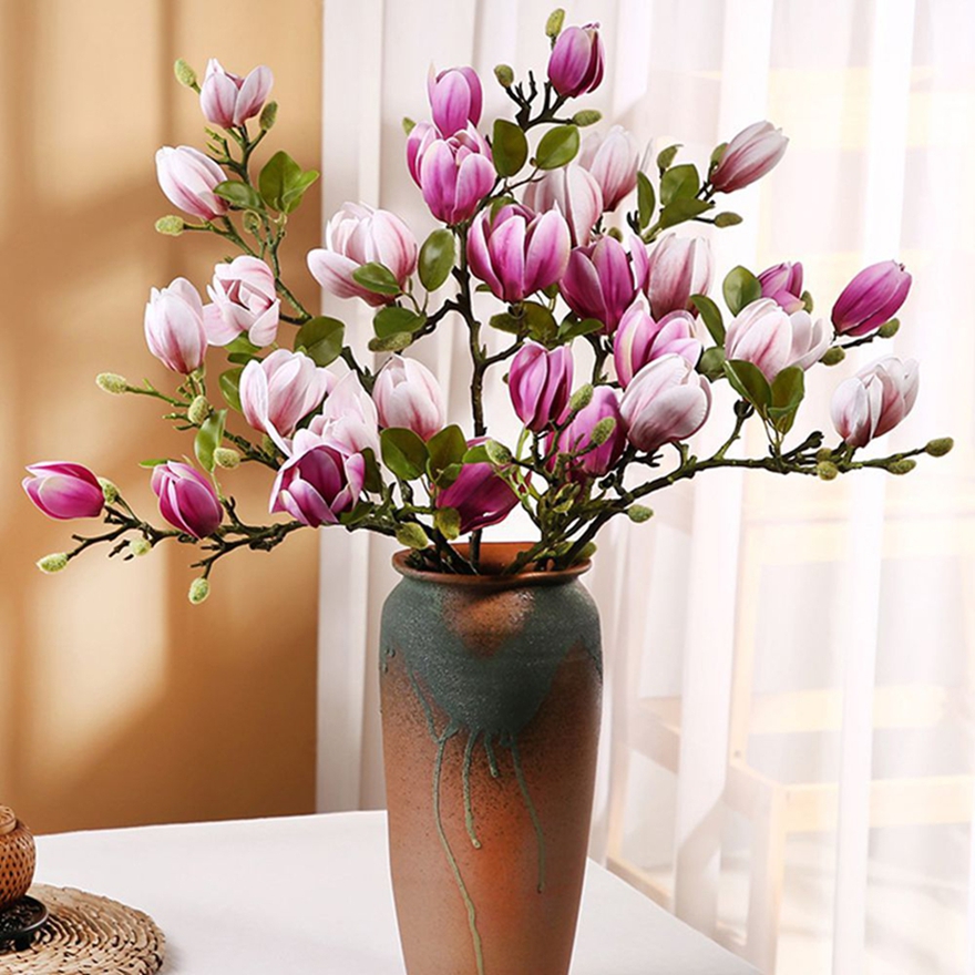 ดอกไม้ประดิษฐ์ผ้าไหม Magnolia  - Bonsai Garden Photos บทวิจารณ์และราคา