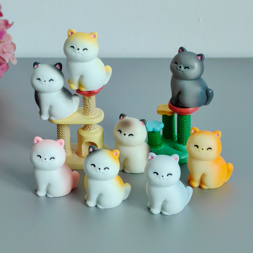 ของตกแต่งเรซิ่นรูปแมวน่ารัก 8  - Bonsai Garden Gift บทวิจารณ์และราคา