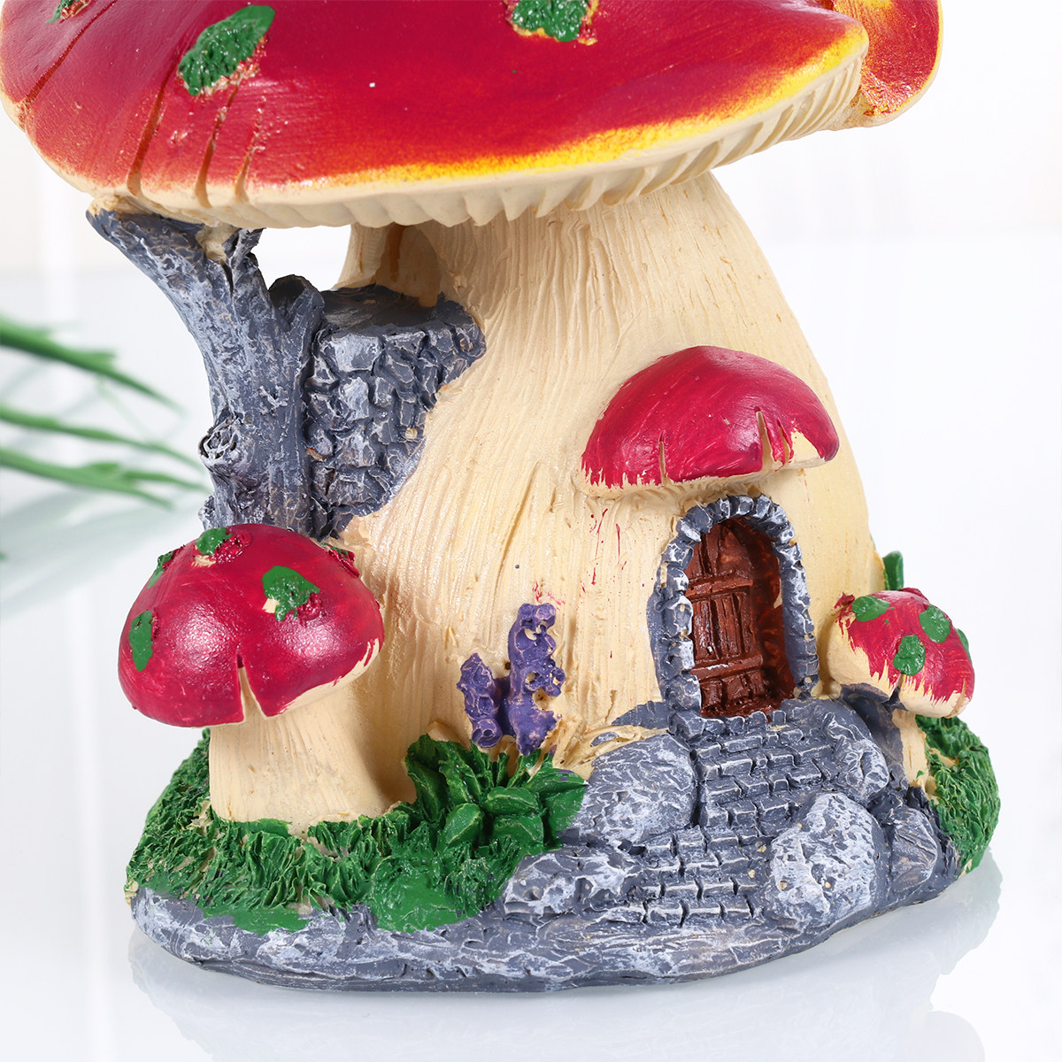 บ้านเห็ดสีม่วงขนาดเล็ก ทำจากเร - Bonsai Garden World บทวิจารณ์และราคา