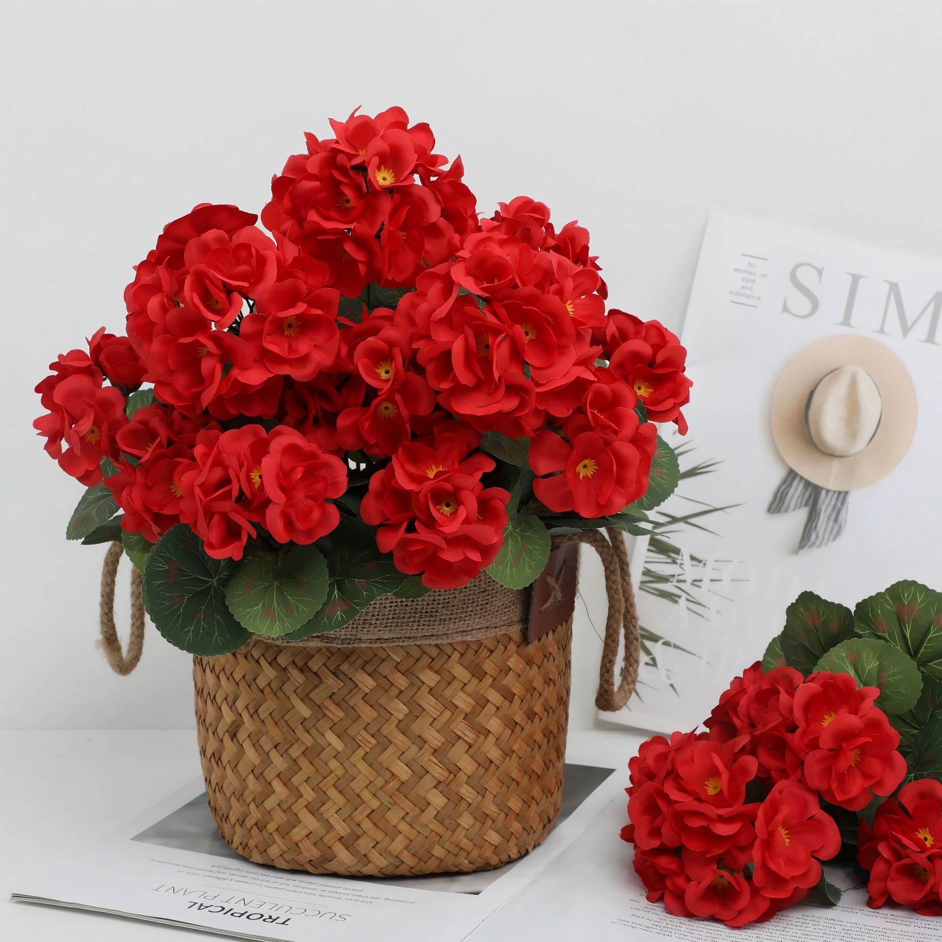1/3PC ดอกไม้ประดิษฐ์เบโกเนีย พ - Bonsai Garden Festival บทวิจารณ์และราคา