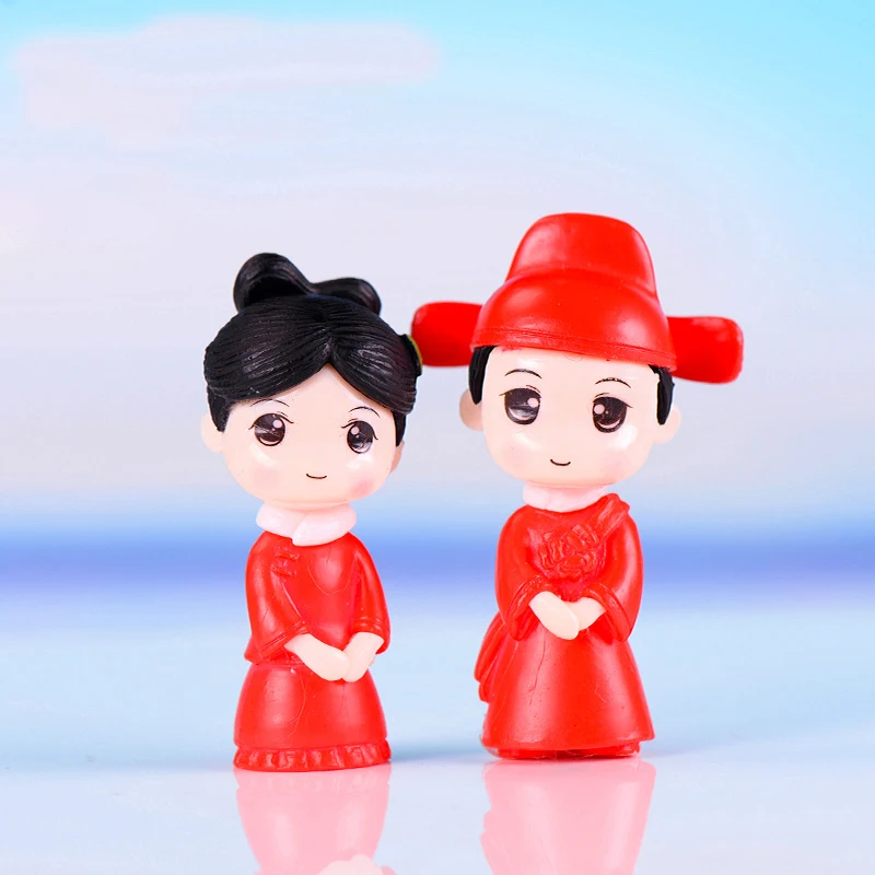 2 ชิ้นชุดจีนเจ้าสาวและเจ้าบ่าว - Bonsai Garden World บทวิจารณ์และราคา